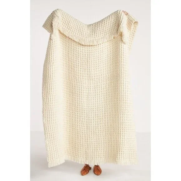 Anthropologie Boucle Waffle Throw Blanket